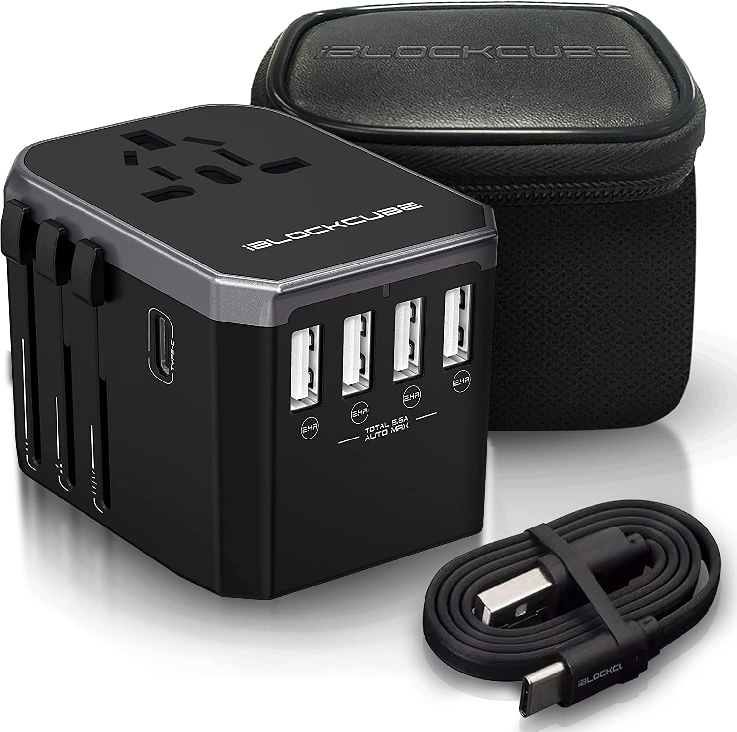 UNIVERSAL TRAVEL AC POWER PLUG ADAPTER 4 USB US EU AU UK