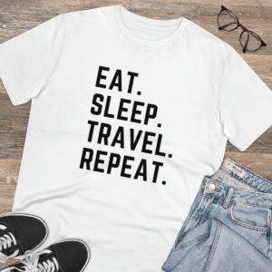 eat sleep travel repeat t shirt