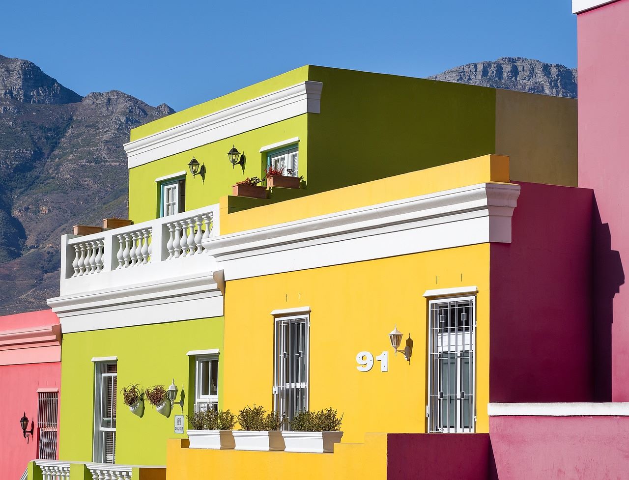 Colourful houses of Bo Kaap cape Town